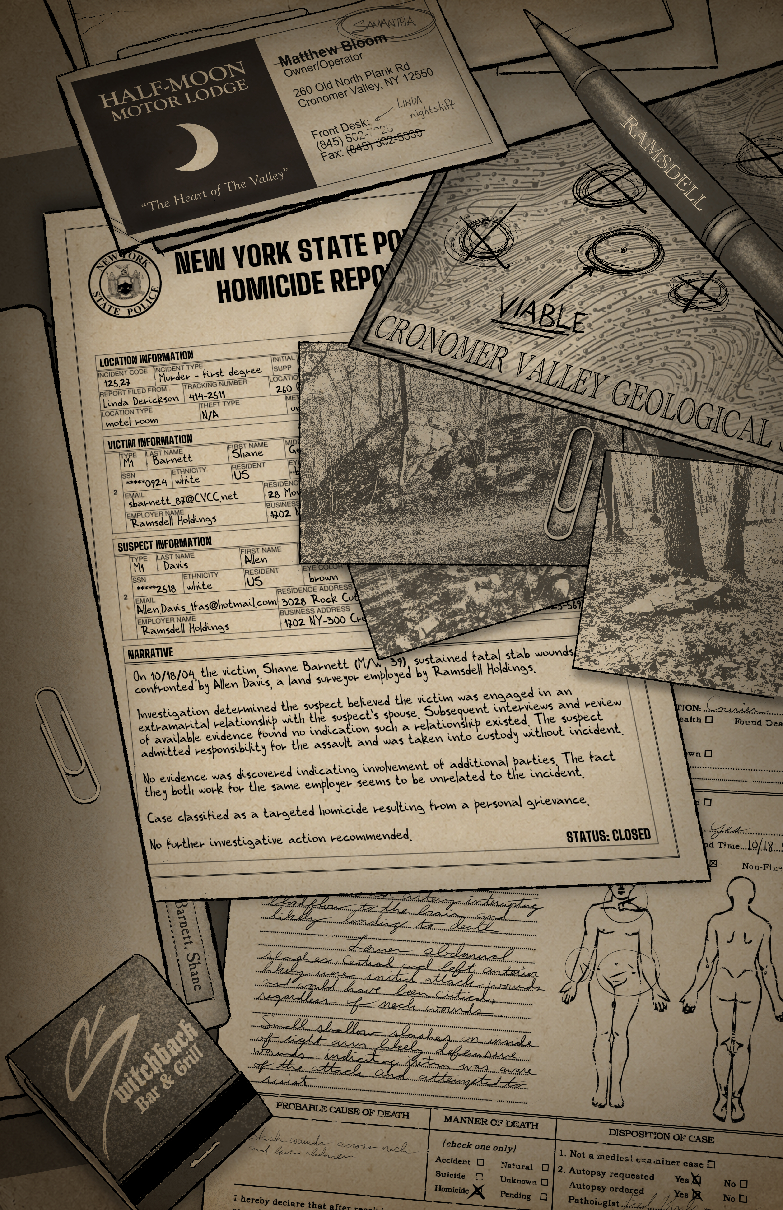 Interior back cover artwork from The Hollow