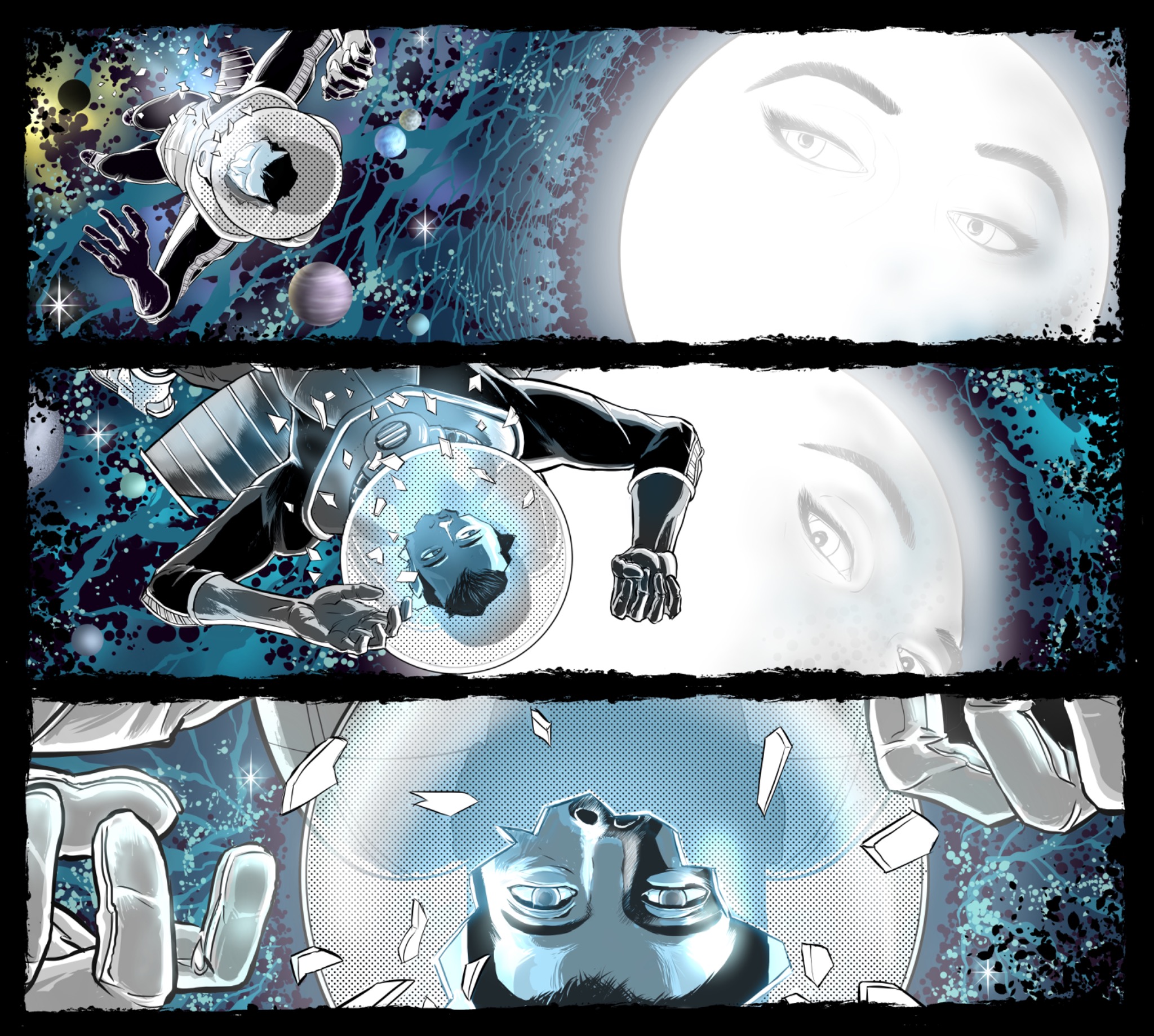 Falling astronaut and moon sequence from Icarus